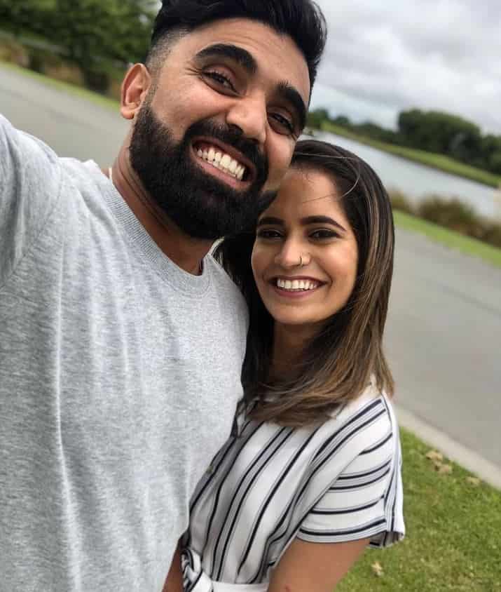 Ajaz Patel with wife